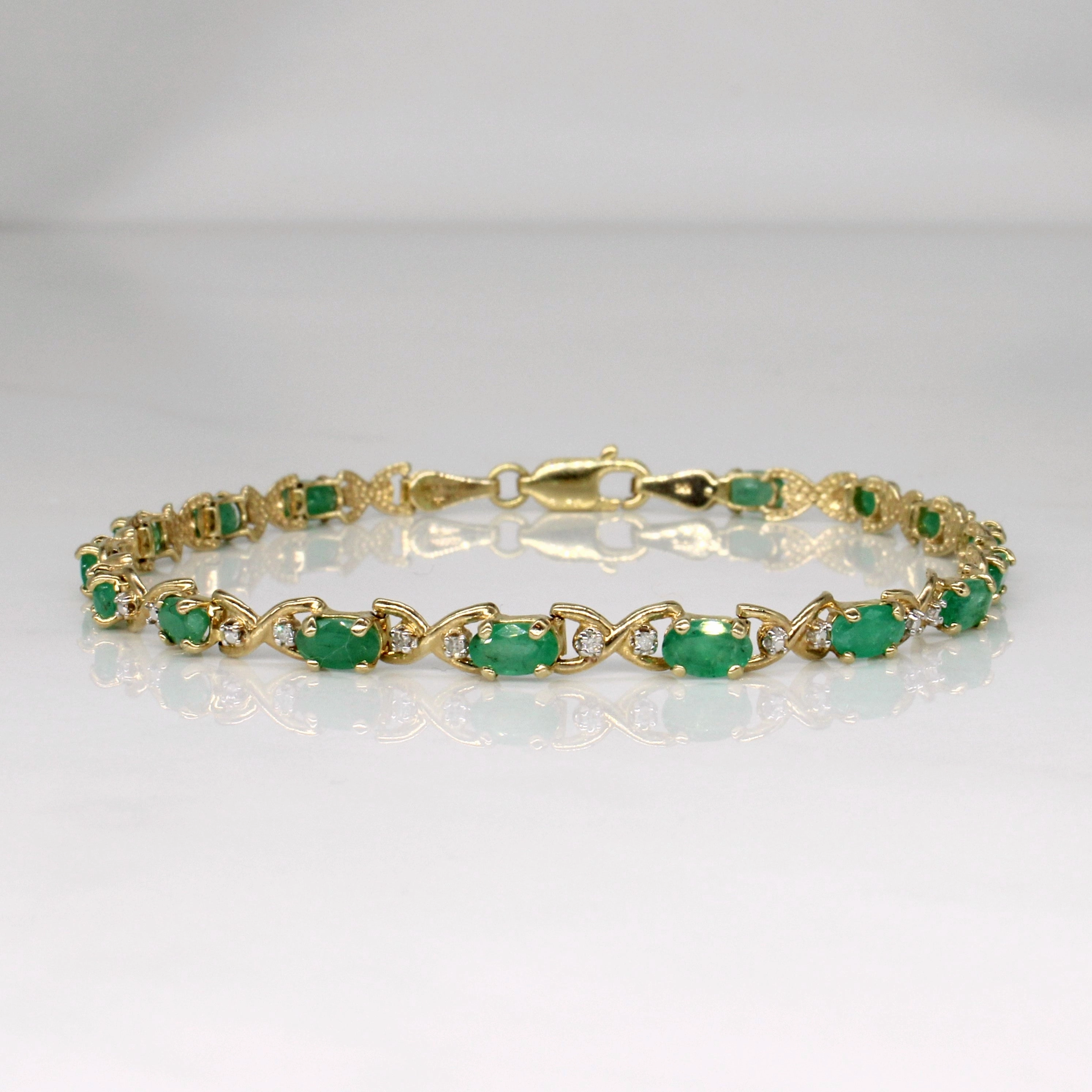 Emerald & Diamond Bracelet | 2.75ctw, 0.02ctw | 7.25" | Weekend Accent Occasion Style