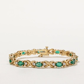 Emerald & Diamond Bracelet | 4.50ctw, 1.05ctw | 7" | Modern Style Romantic Spark
