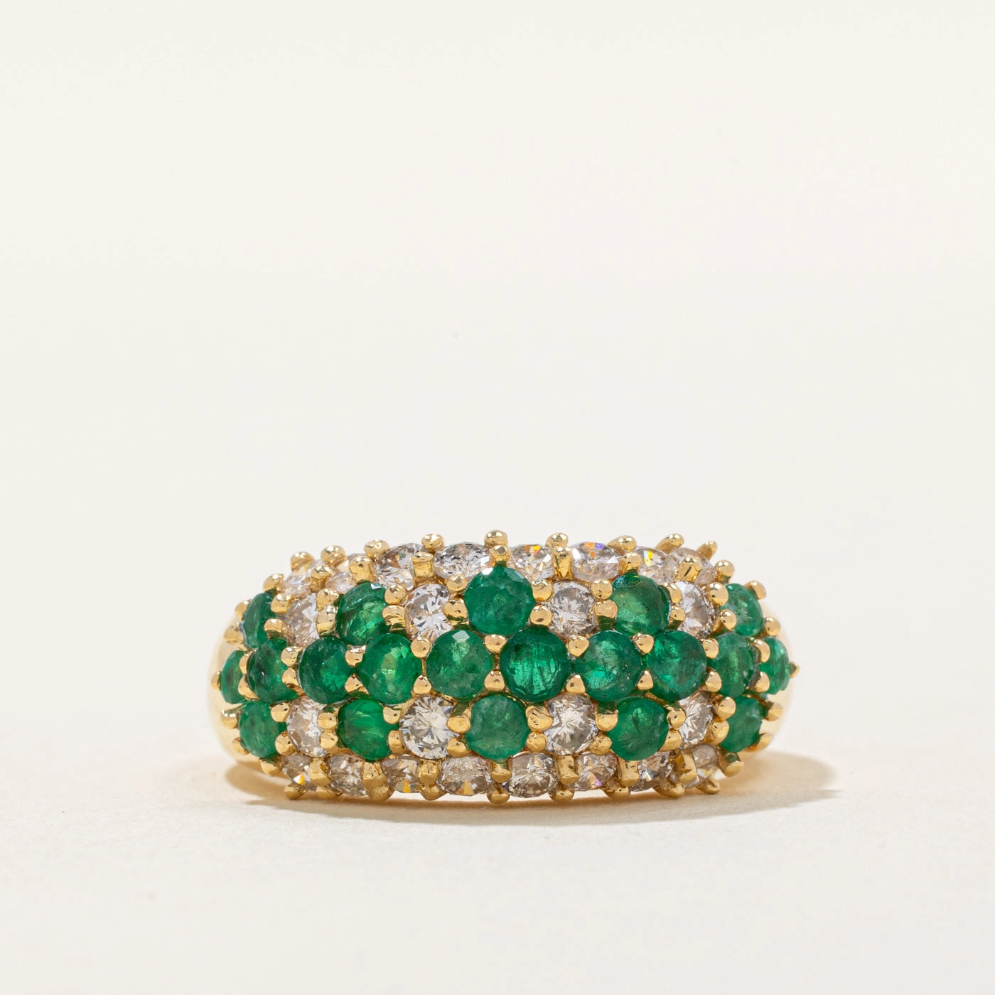 Emerald & Diamond Cluster Ring | 1.10ctw, 0.80ctw | SZ 6.5 | Minimal Radiance