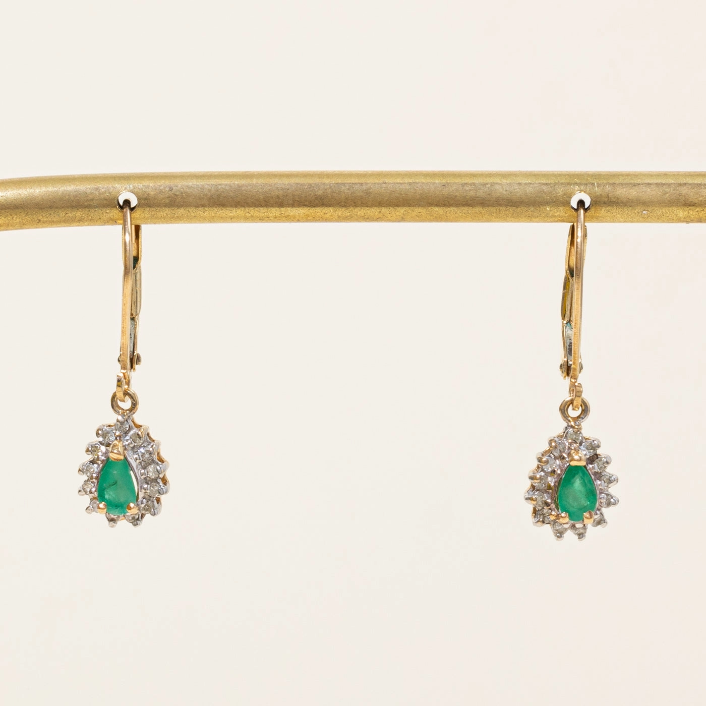 Night Style Emerald & Diamond Drop Earrings | 0.28ctw, 0.15ctw |