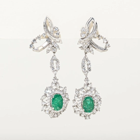 Muted Mood Daywear Fit Emerald & Diamond Drop Earrings | 2.18ctw, 4.01ctw