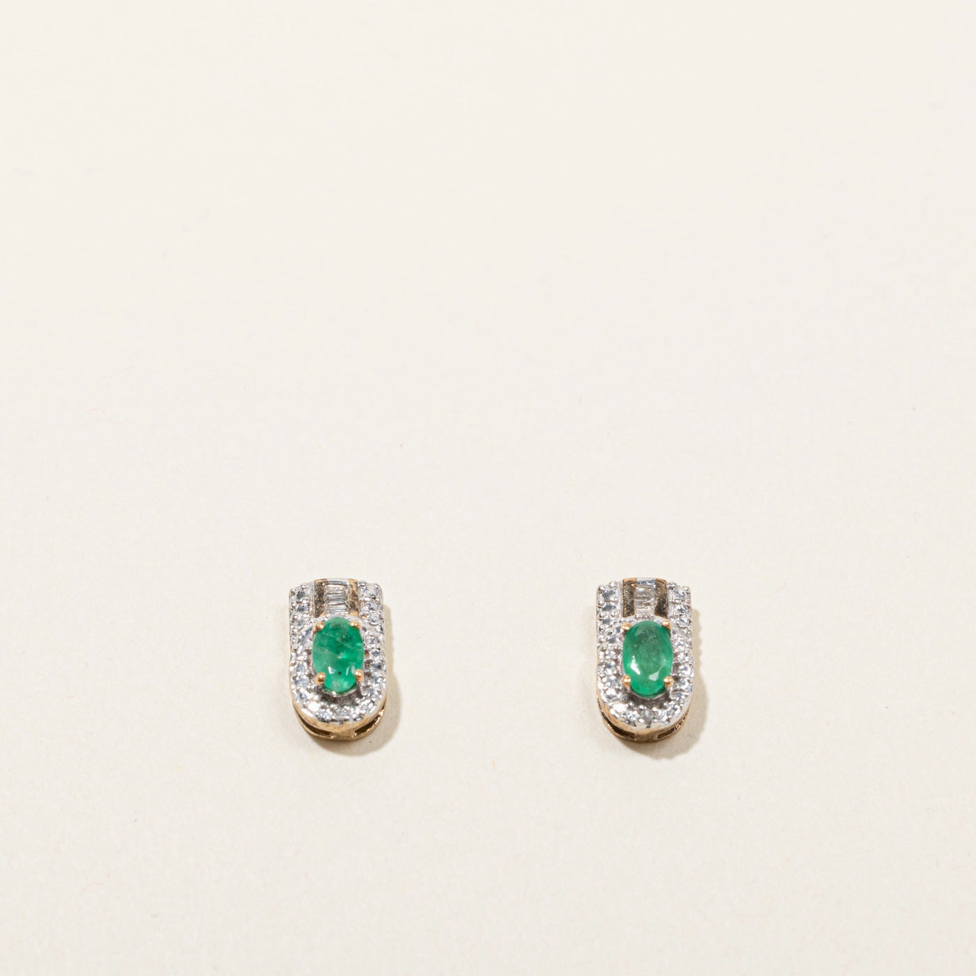Timeless Gem Emerald & Diamond Earrings | 0.30ctw | 0.12ctw |
