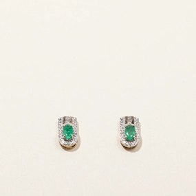 Timeless Gem Emerald & Diamond Earrings | 0.30ctw | 0.12ctw |