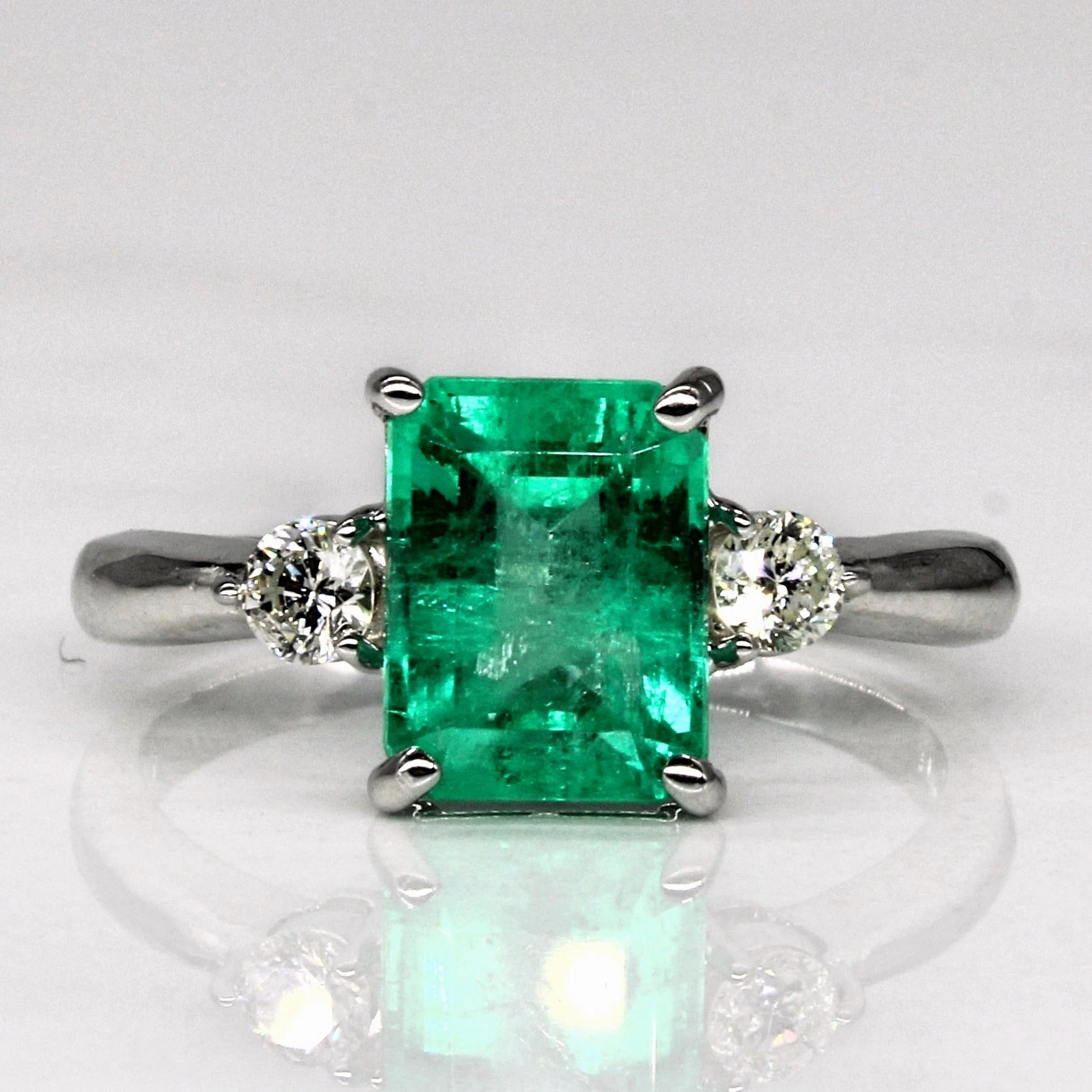 Party Favorite Luxe Mood Emerald & Diamond Engagement Ring | 2.15ct, 0.20ctw | SZ 7 |