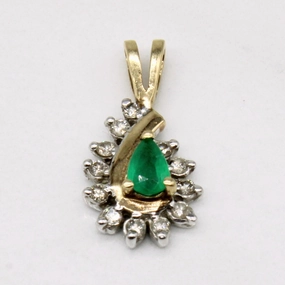 Gala Look All Style Emerald & Diamond Halo Pendant | 0.15ct, 0.12ctw |