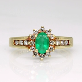 Comfort Mood Emerald & Diamond Halo Ring | 0.50ct, 0.18ctw | SZ 6.75 |