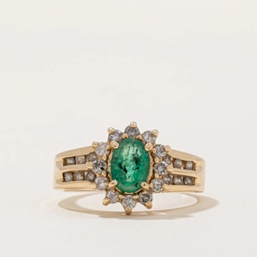 Quick Spark Emerald & Diamond Halo Ring | 0.60ct, 0.34ctw | SZ 6.25 |
