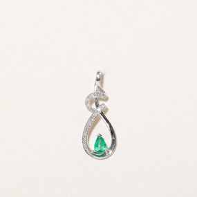 Emerald & Diamond Pendant | 0.25ct, 0.11ctw | Style Upgrade Vibrant Craft