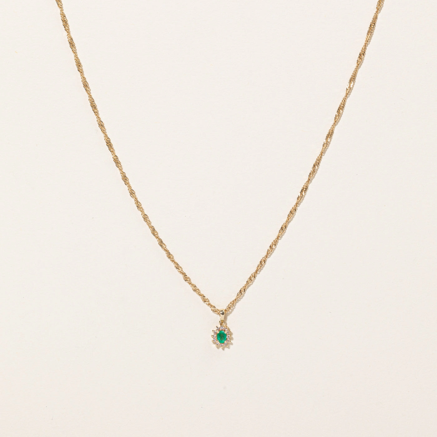 Fashion Spark Perfect Layer Emerald & Diamond Pendant Necklace | 0.19ct, 0.12ctw | 18" |