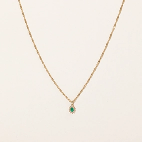 Fashion Spark Perfect Layer Emerald & Diamond Pendant Necklace | 0.19ct, 0.12ctw | 18" |