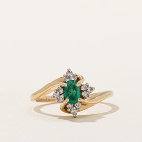 Everyday Design Emerald & Diamond Ring | 0.40ct, 0.10ctw | SZ 4.5 |