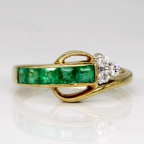 Anniversary Surprise Emerald & Diamond Ring | 0.40ctw, 0.075ctw | SZ 6.25 |