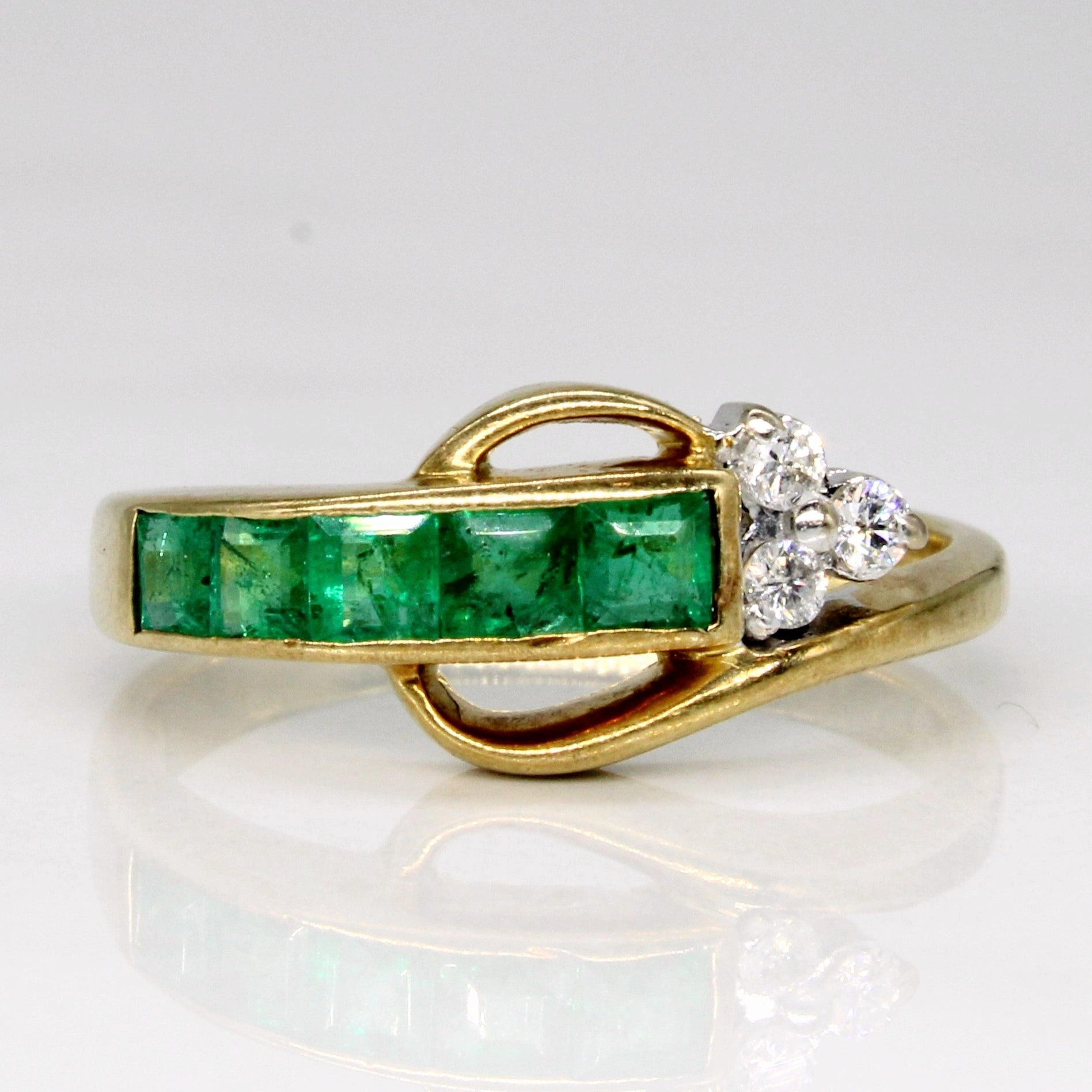 Anniversary Surprise Emerald & Diamond Ring | 0.40ctw, 0.075ctw | SZ 6.25 |