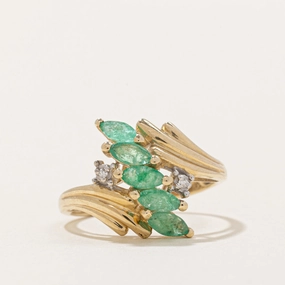 Emerald & Diamond Ring | 0.50ctw, 0.01ctw | SZ 5.5 | Night Spark