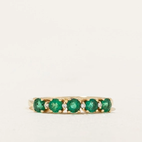 Emerald & Diamond Ring | 0.50ctw, 0.02ctw | SZ 6.75 | Captivating Form