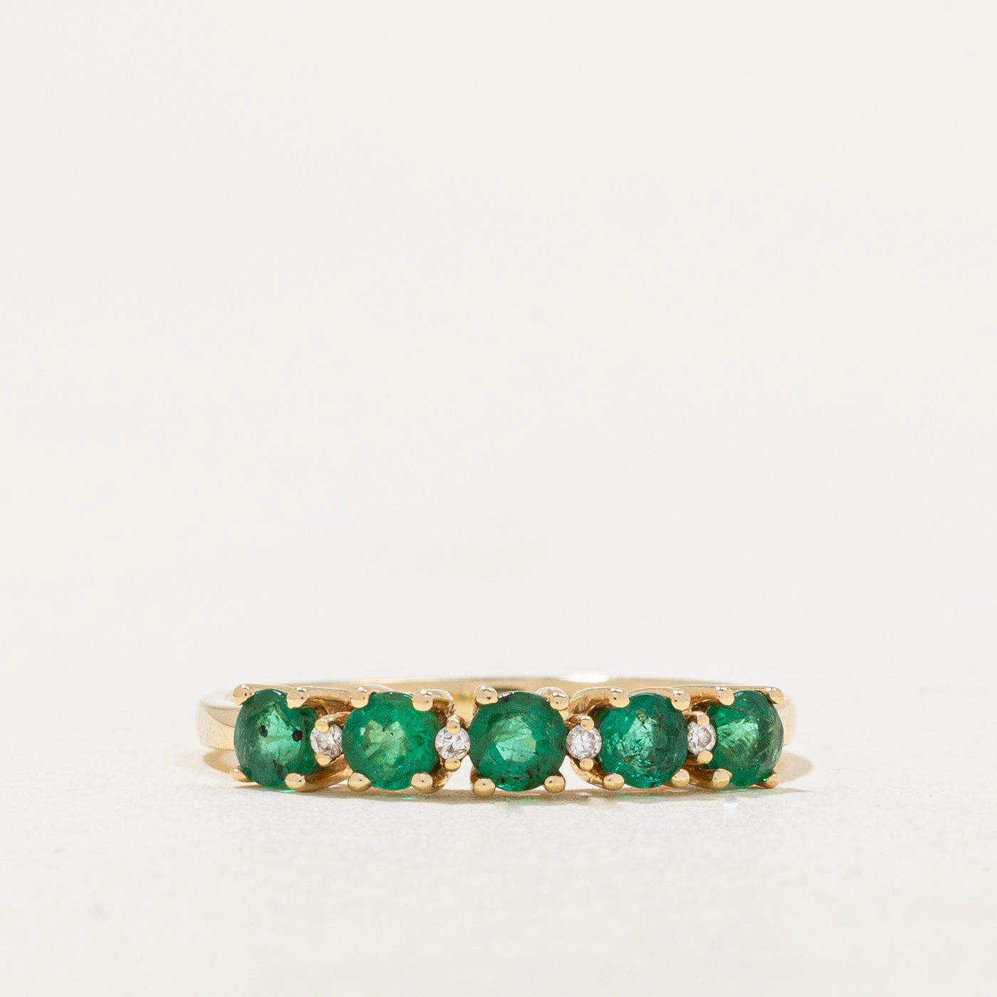 Emerald & Diamond Ring | 0.50ctw, 0.02ctw | SZ 6.75 | Captivating Form