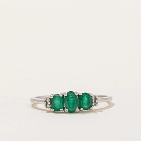 Timeless Gem Emerald & Diamond Ring | 0.50ctw, 0.02ctw | SZ 7 |