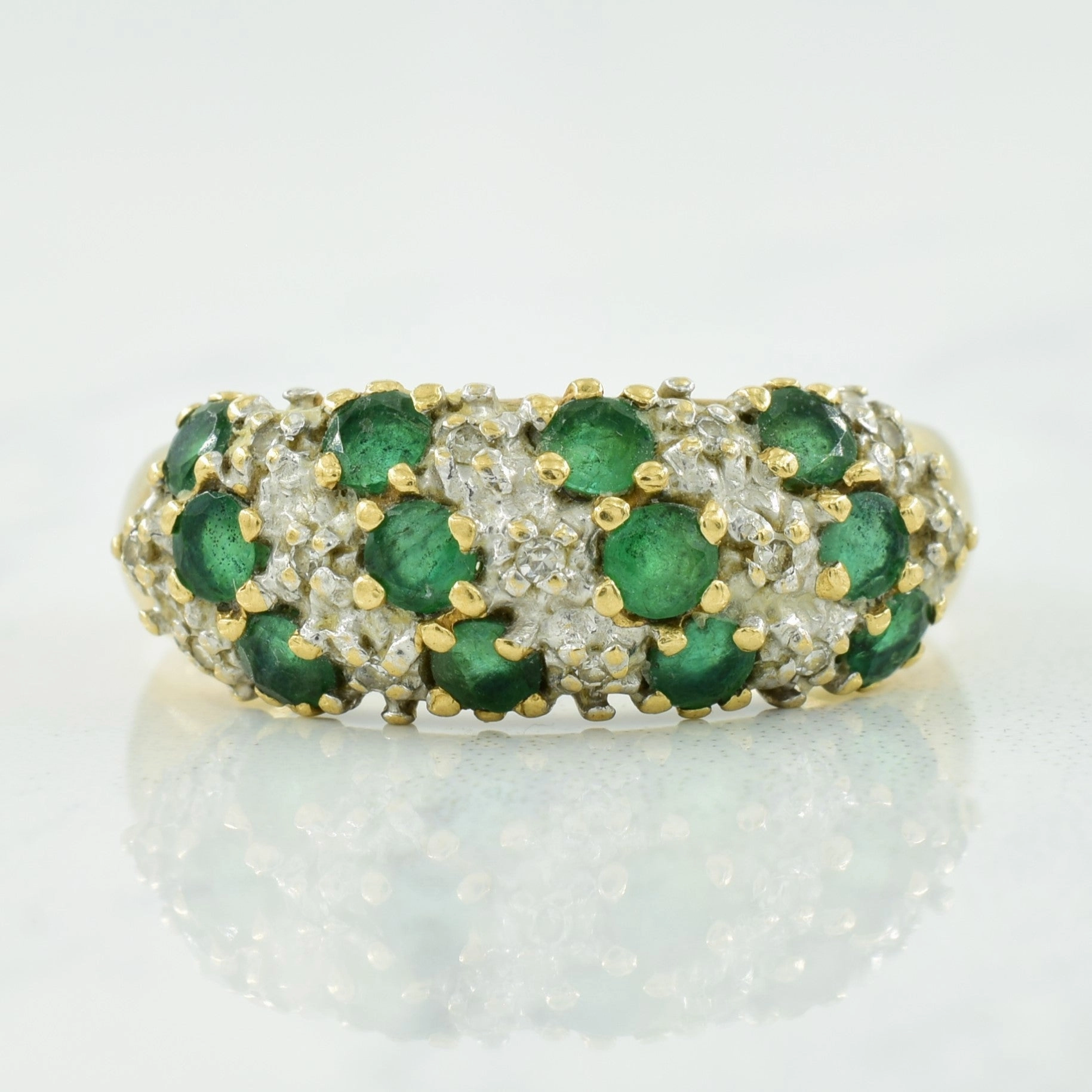 Emerald & Diamond Ring | 0.60ctw, 0.06ctw | SZ 8 | Stunning Detail Impeccable Accent