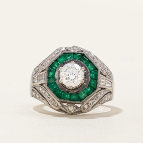 Timeless Shine Shine Chic Charm Emerald & Diamond Ring | 0.69ctw, 0.62ct, 0.43ctw, 0.21ctw | SZ 4.75 |