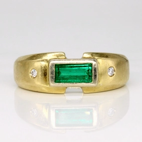 Exclusive Design Emerald & Diamond Ring | 0.70ct, 0.04ctw | SZ 7.75 |
