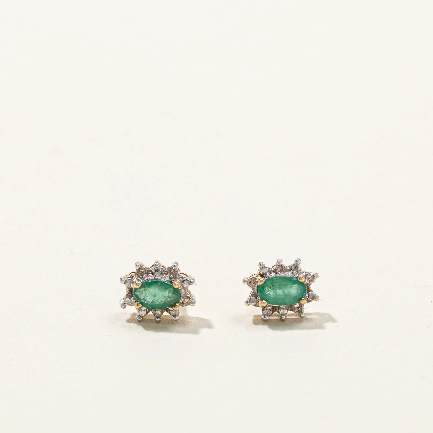 Expressive Touch Premium Feature Emerald & Diamond Stud Earrings | 0.30ctw | 0.05ctw |