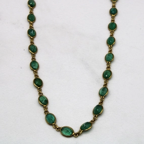 Emerald Eternity Chain Necklace | 17.40ctw | 18" | Polished Piece