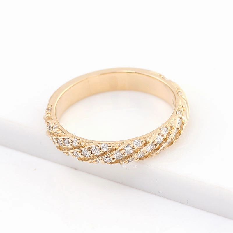 Elegant Eternity Ring Band | 18K Gold | Moissanite Fresh Finish Bold Emblem