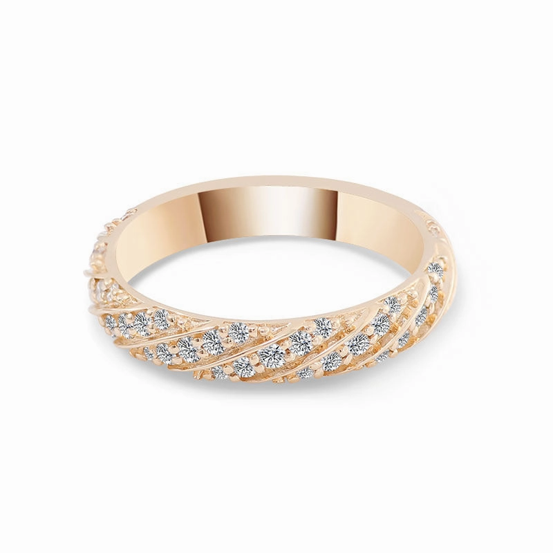 Rectangular Form Quality Decoration Elegant Eternity Ring Band | 18K Gold | Moissanite