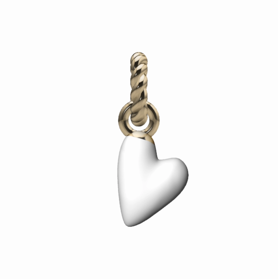 Stylish Look Sleek Texture Aura Enamel Heart Charm