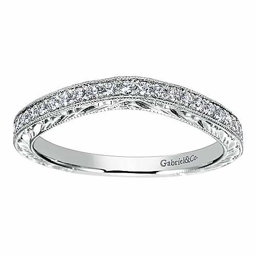 Engraved Shank Diamond Band .19Cttw 14K White Gold  144B Universal Appeal
