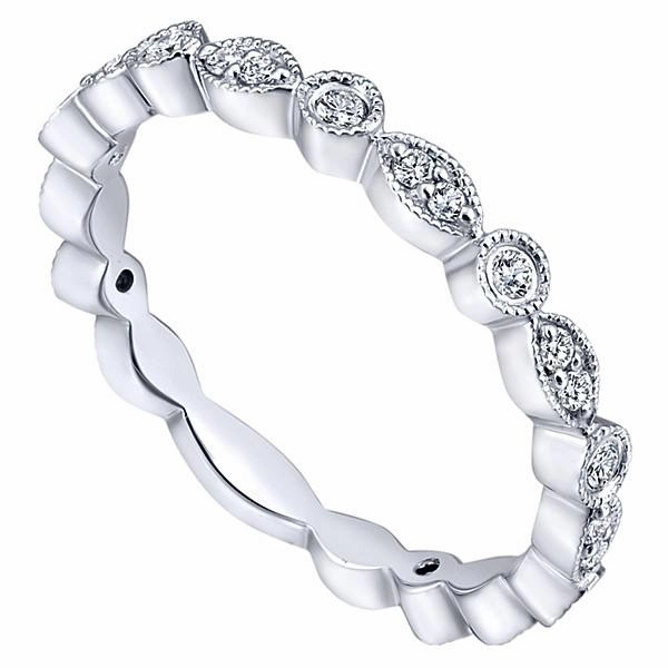 Dashing Accessory Marquise Shaped Round Diamond Ring 14K White Gold