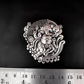 Bridesmaid Gift Gleaming Detail German silver Ganesha pendant Oxidised necklace making SP260