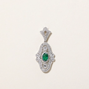 Emerald & Diamond Pendant | 0.40ct, 0.26ctw | Seasonal Mood Modern Fit