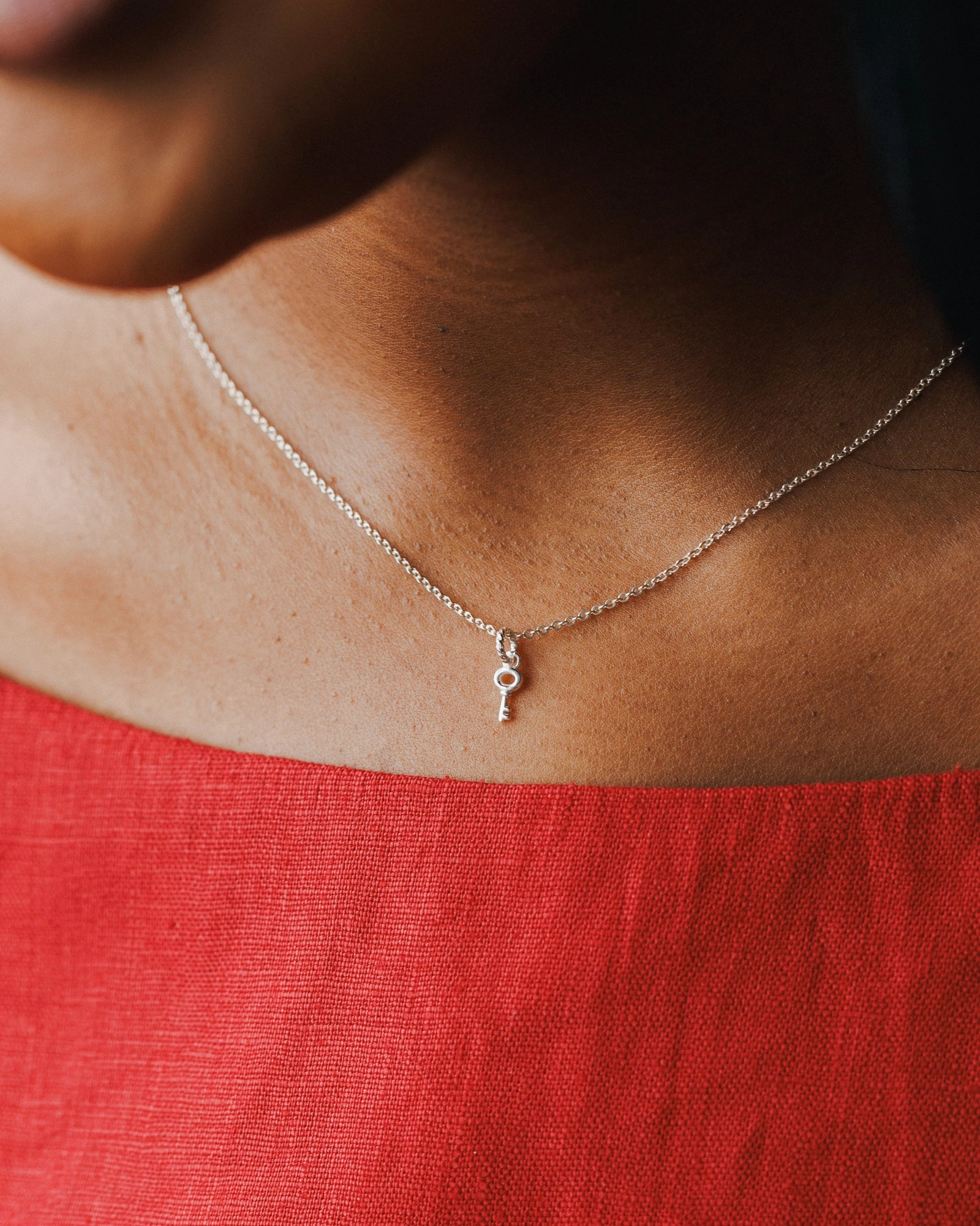 Radiant Accent Skeleton Key Charm