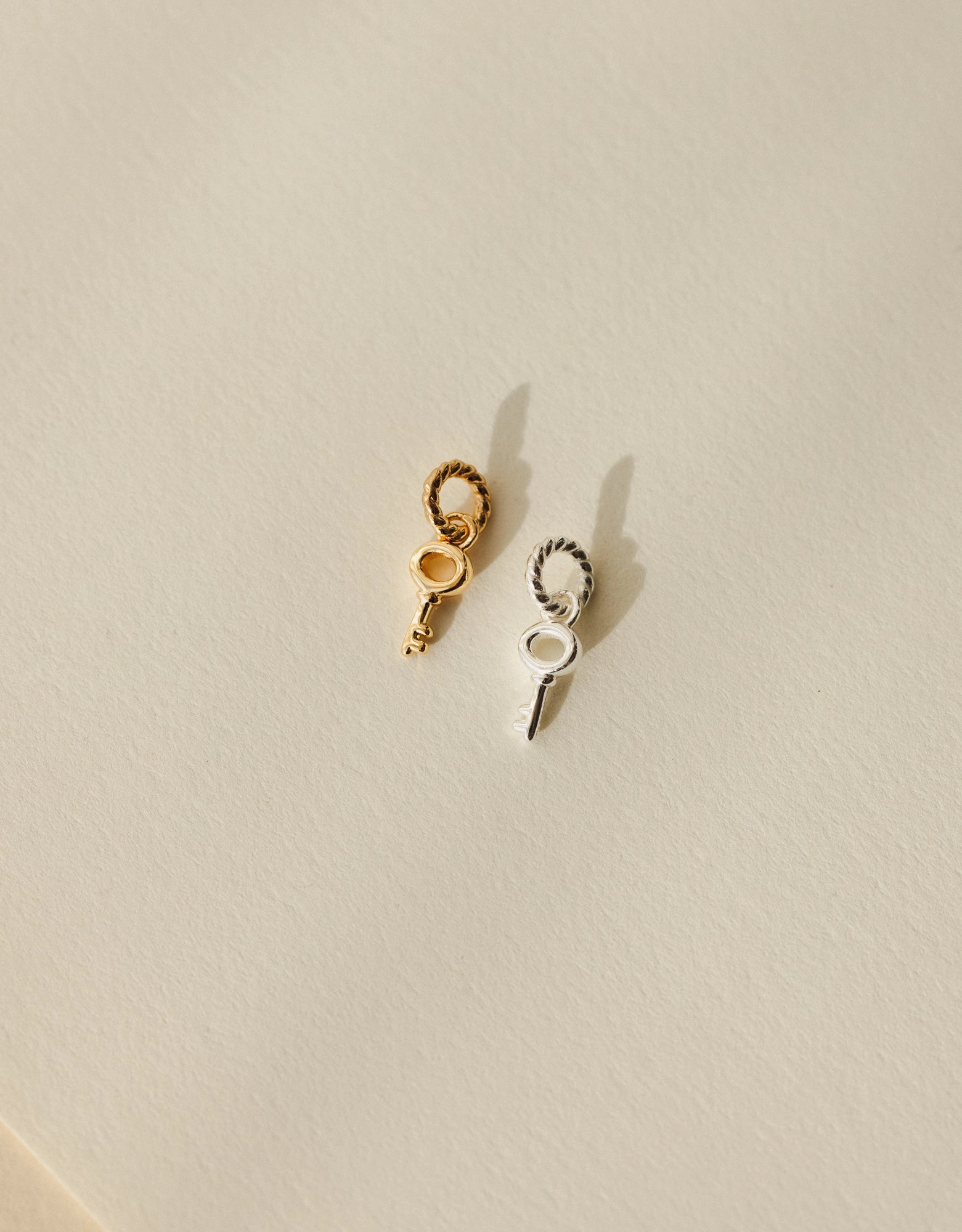 Delicate Accent Birthday Style Skeleton Key Charm