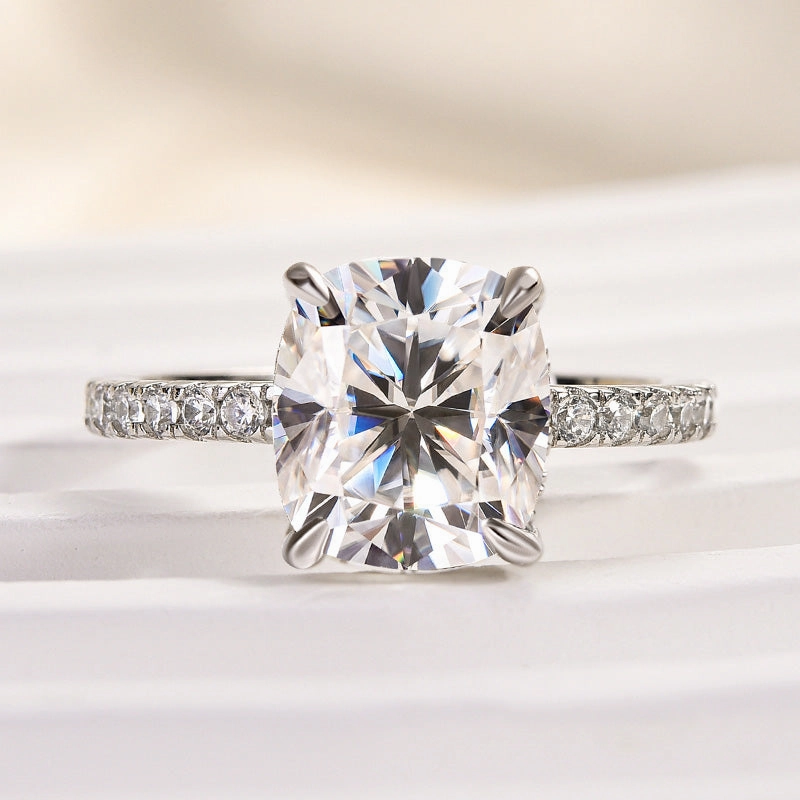 Creative Design All Season Louily Moissanite 3.0 Ct Cushion Cut Engagement Ring For Women