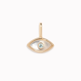 Polished Touch Bright Shine Evil Eye Charm 14k Gold