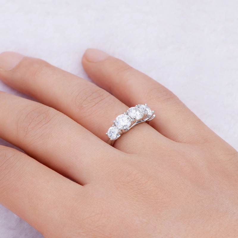 Eternal Adornment Asymmetric Balance 3.6 CTW Diamond Promise Ring | S925 | Moissanite |