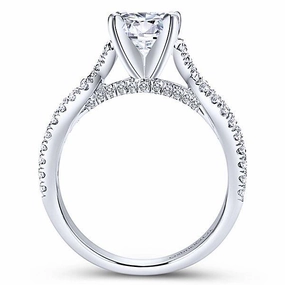 Crossover Diamond Ring .54 Cttw 14K White Gold 390A Chic Decoration Cherished Moment