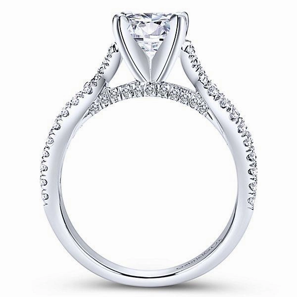 Occasion Accent Crossover Diamond Ring .54 Cttw 14K White Gold 390A
