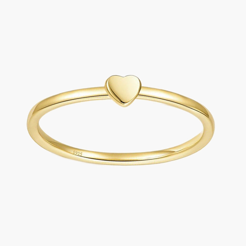 Stackable Gold Plated Heart Ring Timeless Trend Artful Detail