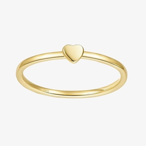 Stackable Gold Plated Heart Ring Vibrant Appeal