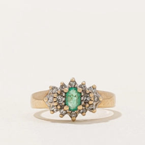 Allure Touch Emerald & Diamond Ring | 0.16ct, 0.14ctw | SZ 6 |