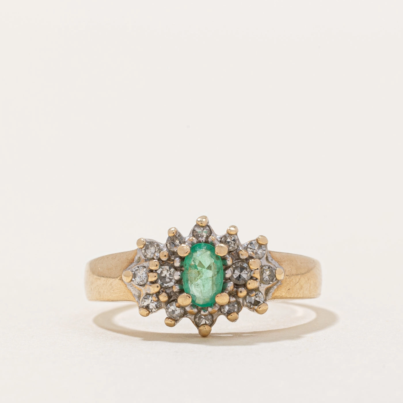 Allure Touch Emerald & Diamond Ring | 0.16ct, 0.14ctw | SZ 6 |
