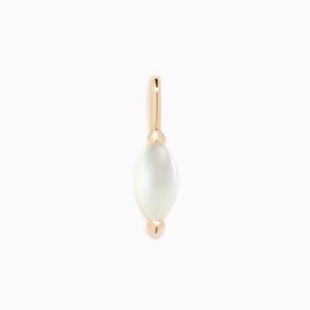 Elegant feature June Birthstone Pendant 14k Gold - Mother of Pearl
