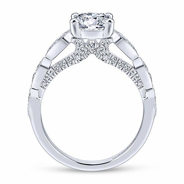 Vintage Station Round Diamond Ring .46 Cttw 14K White Gold 386A Sturdy Symbol