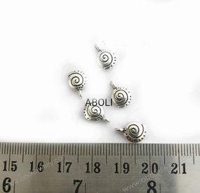 Vibrant Spark Silver shell charm seashell ocean theme charms CHMS80 5 charms