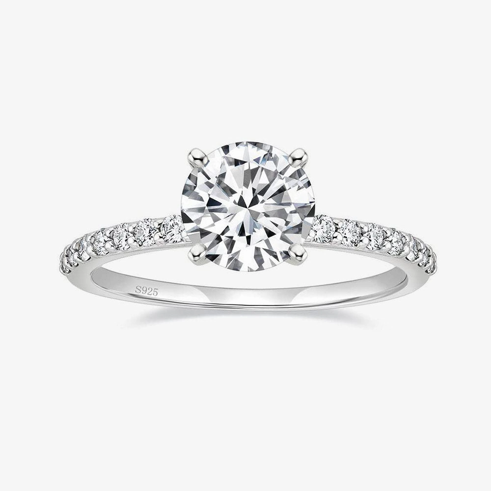 925 Sterling Silver Round Brilliant CZ Ring For Women Impeccable Form Quick Layer