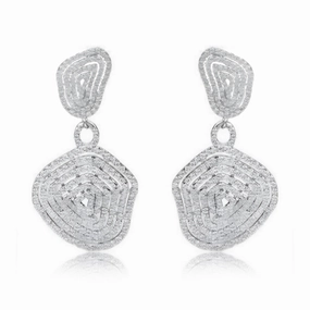 Sterling Silver Natural Shape MicroPave Earrings Trendy Fashion