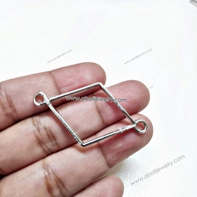 Night Detail Silver diamond resin bezel link connectors for bracelet rakhi bezel RRBS01